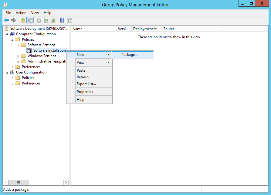 How to deploy software packages via GPO