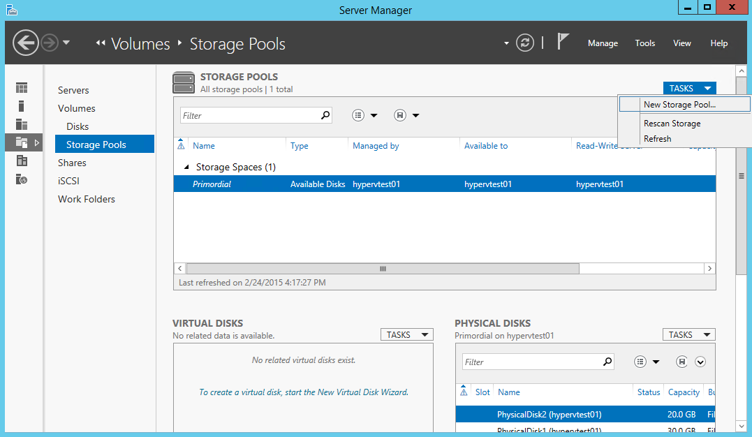 Storage Spaces on Windows Server 2012