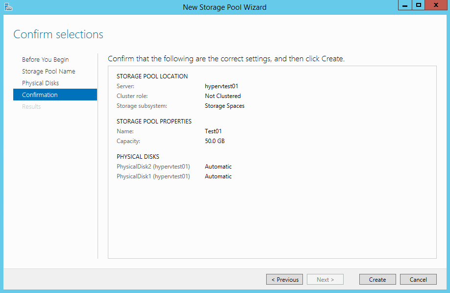 Storage Spaces on Windows Server 2012