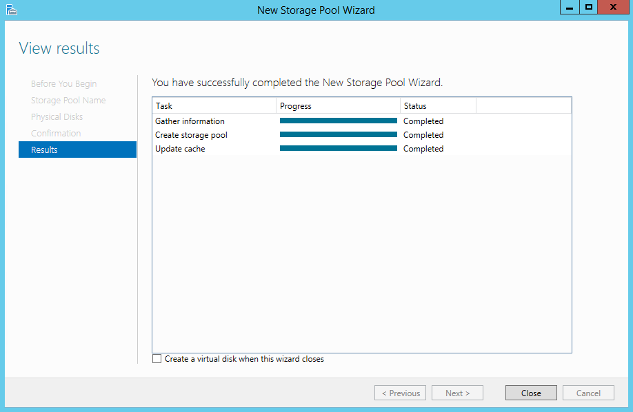 Storage Spaces on Windows Server 2012