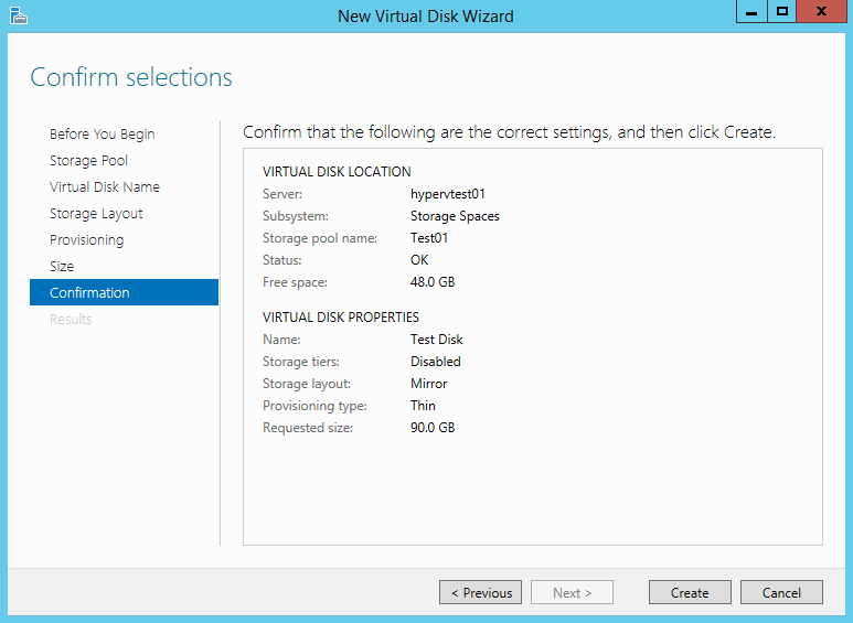 Storage Spaces on Windows Server 2012