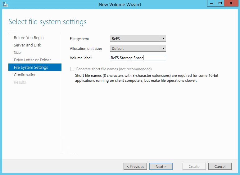 Storage Spaces on Windows Server 2012