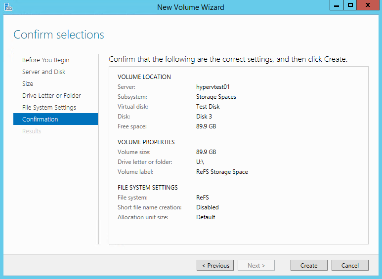 Storage Spaces on Windows Server 2012