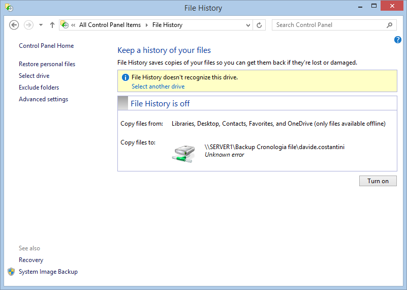 backup de imagine de sistem pe Windows 8.1