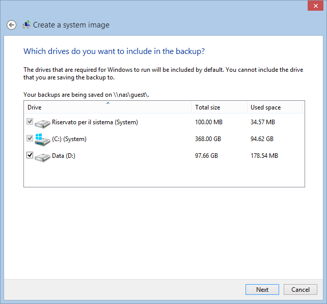 backup de imagine de sistem pe Windows 8.1