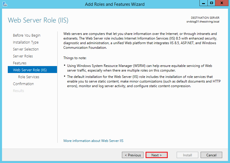 How to install and configuri IIS on Windows Server 2012 R2