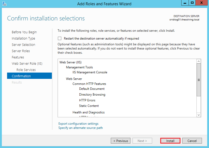 Come installare e configurare IIS su Windows Server 2012 R2