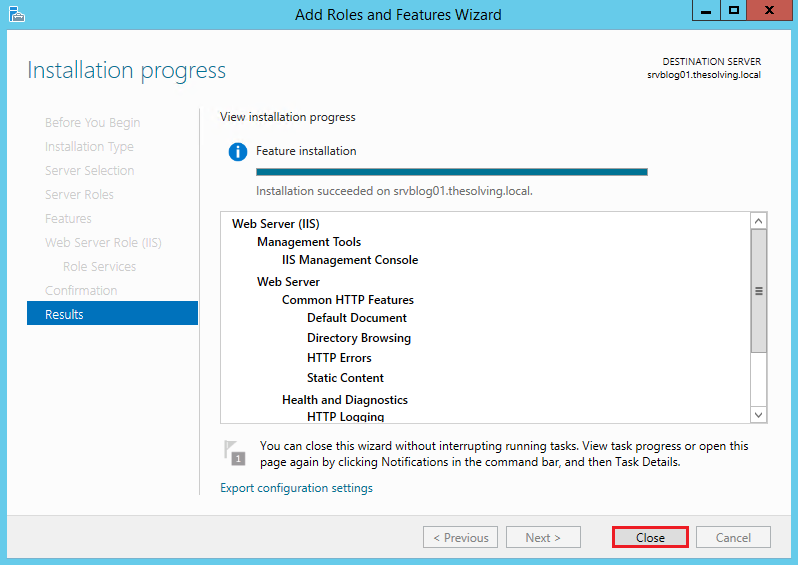 Como Para instalar e configurar IIS en Windows Server 2012 R2