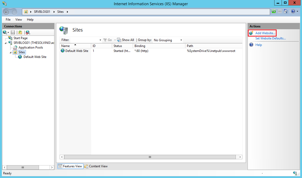 Come installare e configurare IIS su Windows Server 2012 R2