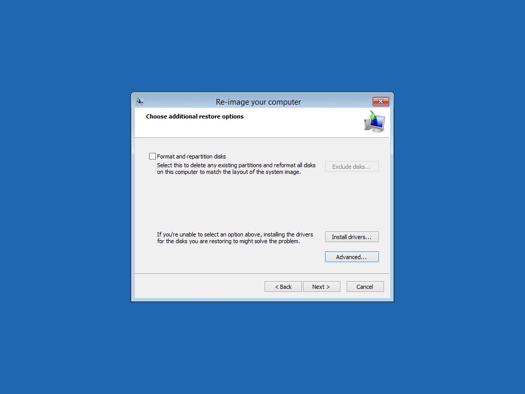 How to restore a Windows System Image Backup