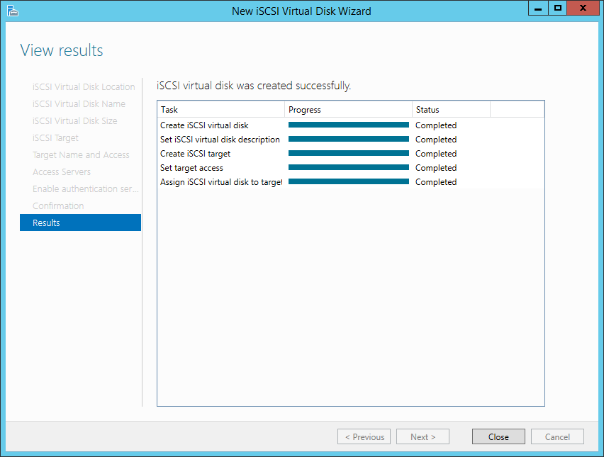 How to create an iSCSI target on Windows 2012