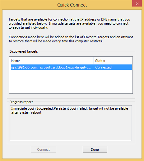 How to create an iSCSI target on Windows 2012