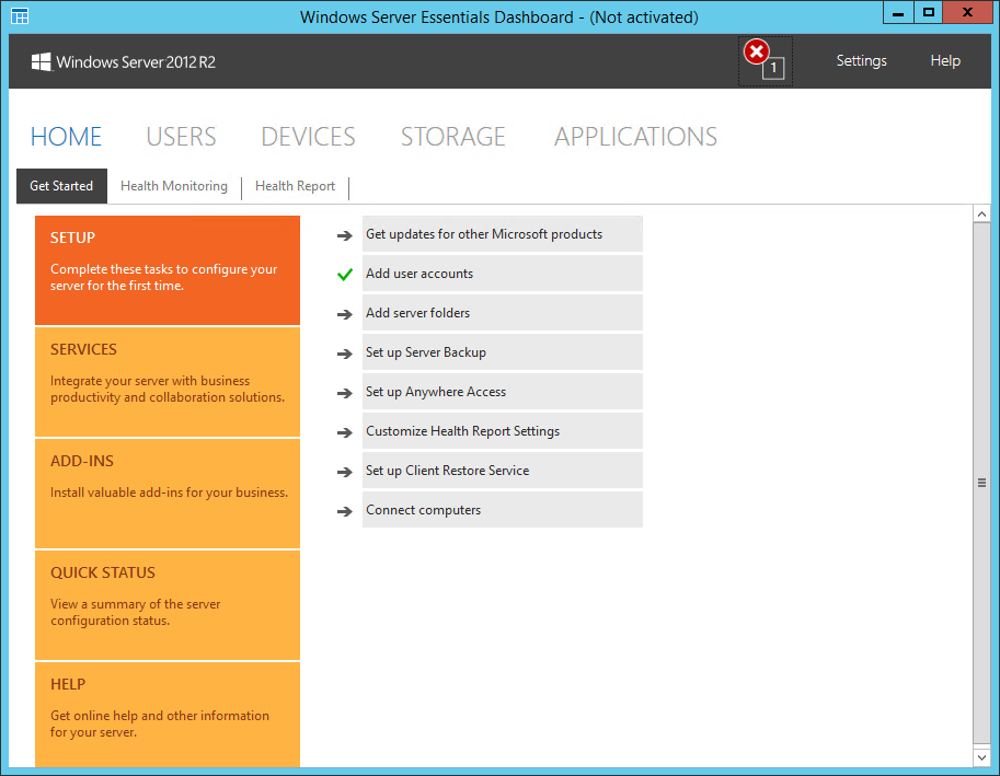 How to install the Windows Server Essentials Dashboard