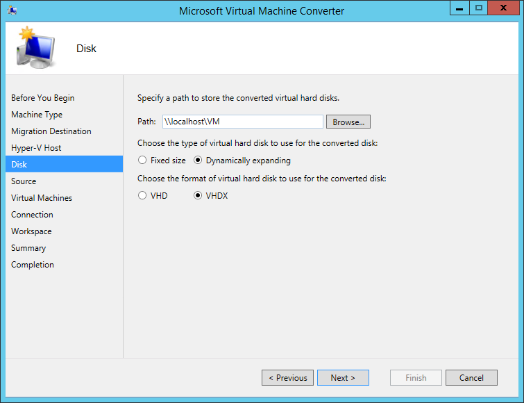 VMware ESX(i) to Hyper-V conversion with Microsoft Virtual Machine Converter