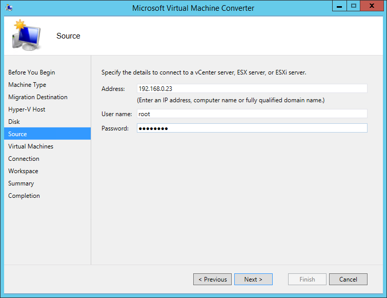 VMware ESX(i) to Hyper-V conversion with Microsoft Virtual Machine Converter