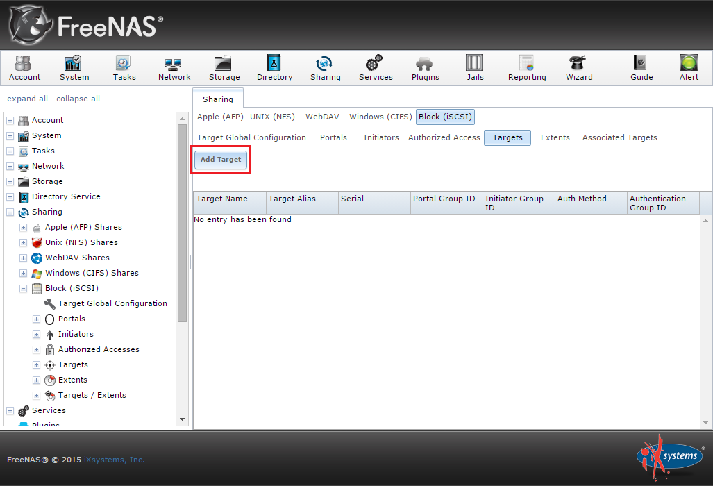 How to create an iSCSI target with FreeNAS
