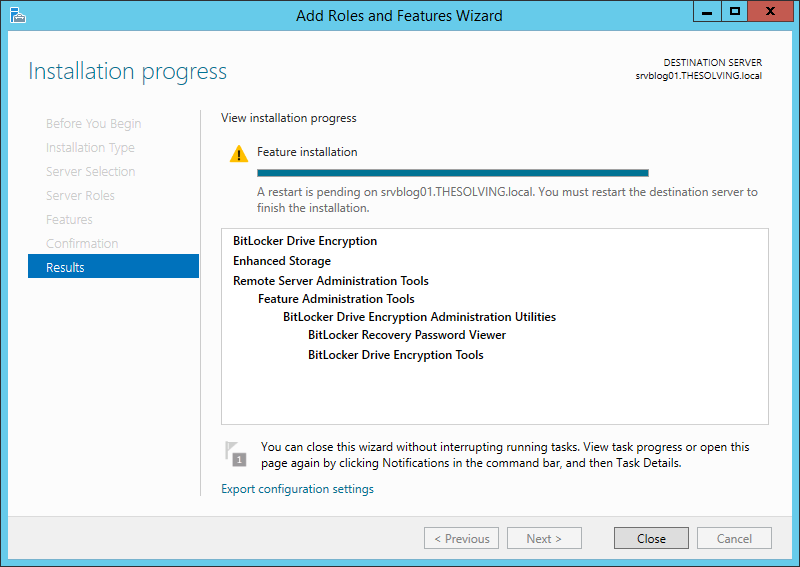 How to enable BitLocker on Windows Server 2012 R2