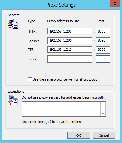 How to force proxy settings via Group Policy on Windows Server 2012