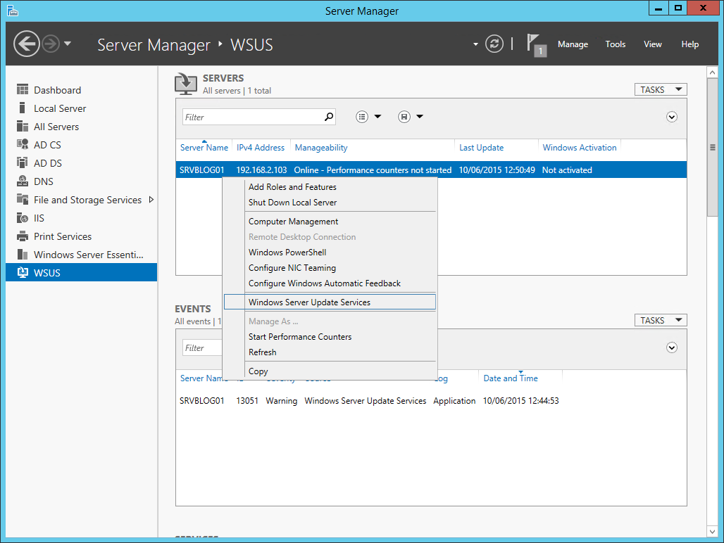 Install and configure Windows Server Update Services (WSUS)