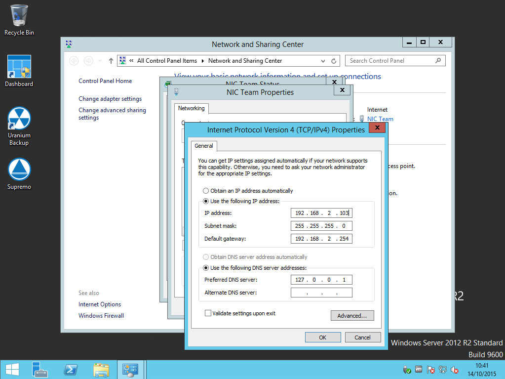 How to configure NIC Teaming on Windows Server 2012