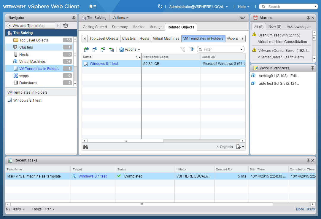 How to create a Template from a VM on VMware vSphere