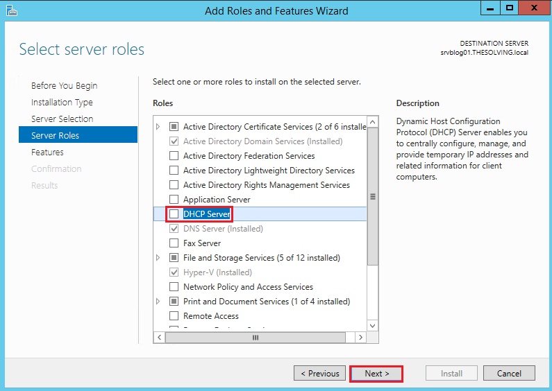  a Dhcp feladatátvétel beállítása Windows Server 2012 R2 rendszeren
