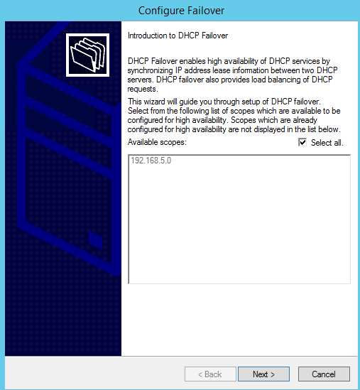 a Dhcp feladatátvétel konfigurálása Windows Server 2012 R2 rendszeren