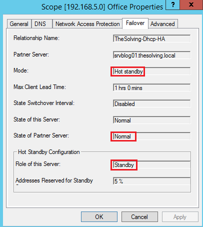  Cómo configurar la conmutación por error de Dhcp en Windows Server 2012 R2
