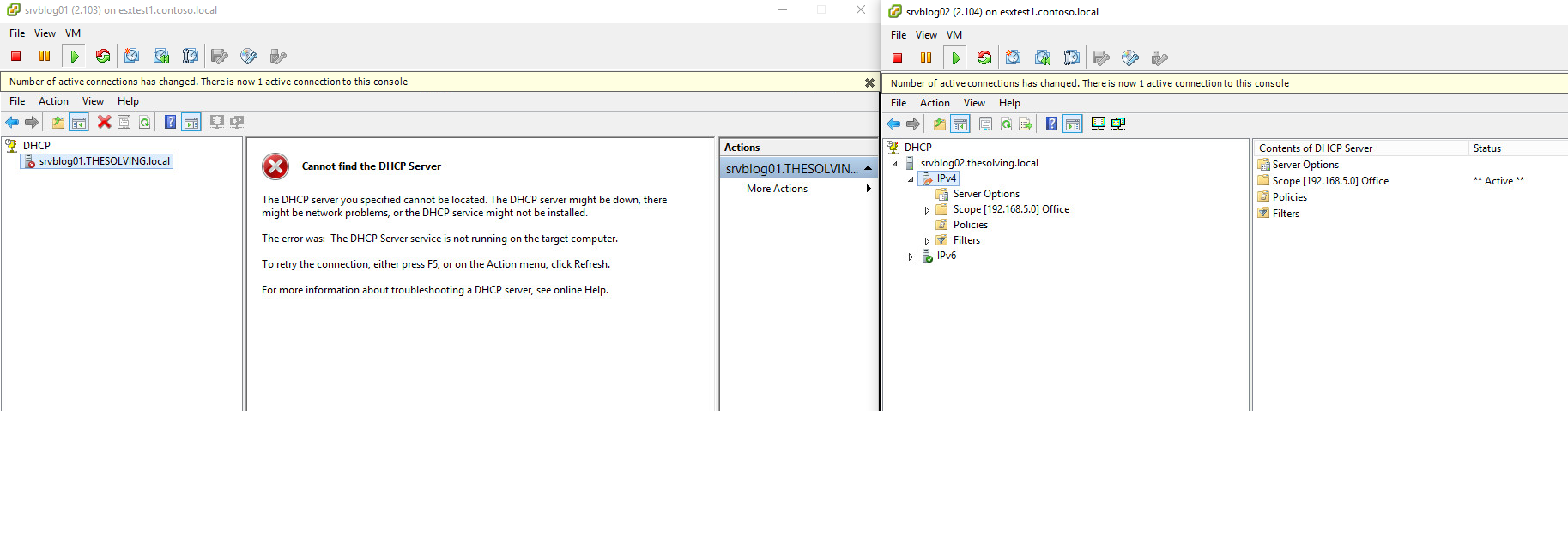 Konfigurieren des DHCP-Failovers unter Windows Server 2012 R2