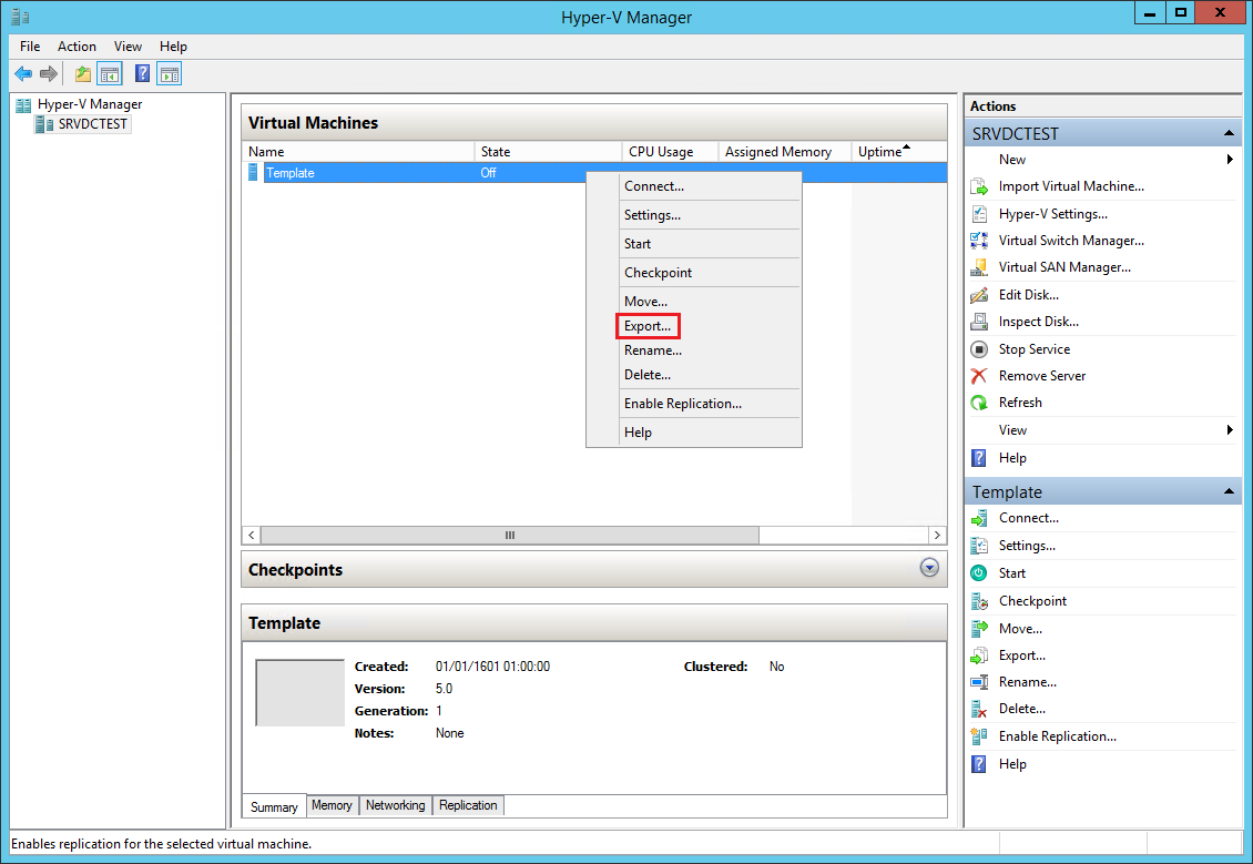 How to create a VM Template with Hyper V The Solving