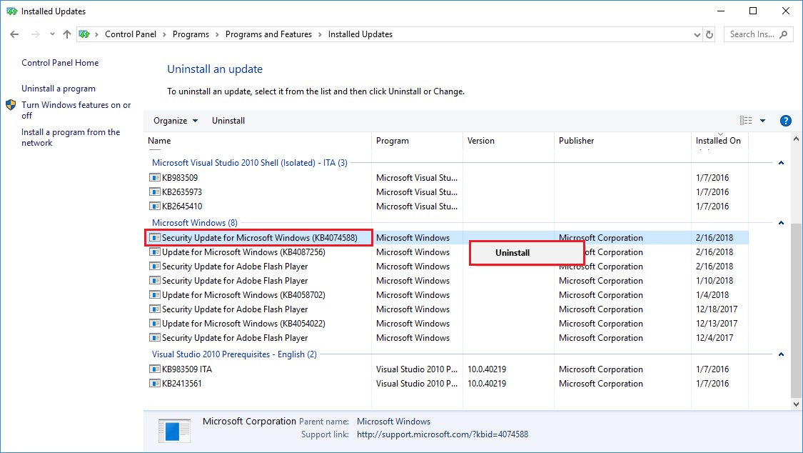 windows update install several times error kb2538242