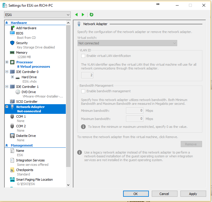 Hyper v Network Adapter. VMWARE VMVISOR. Максимальный виртуального диска ESXI. Установка андроид на ESXI.